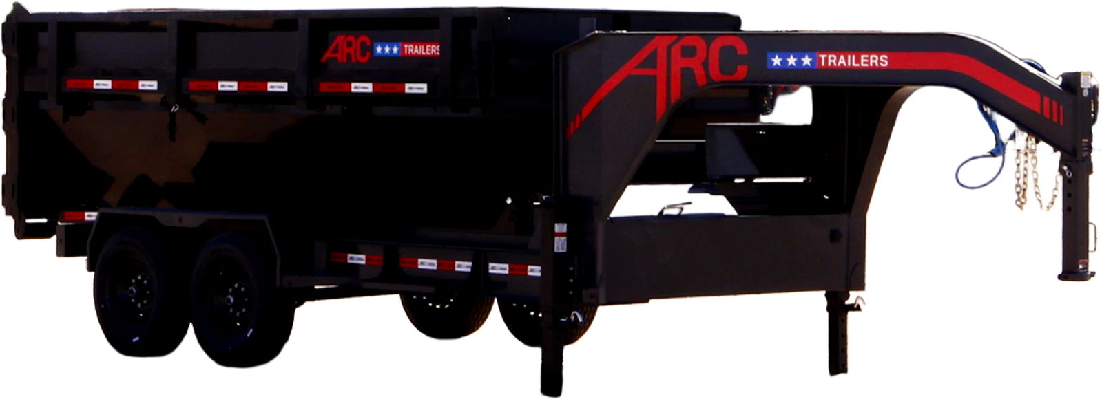 Gray ARC GRX roll-off trailer with black dump bin