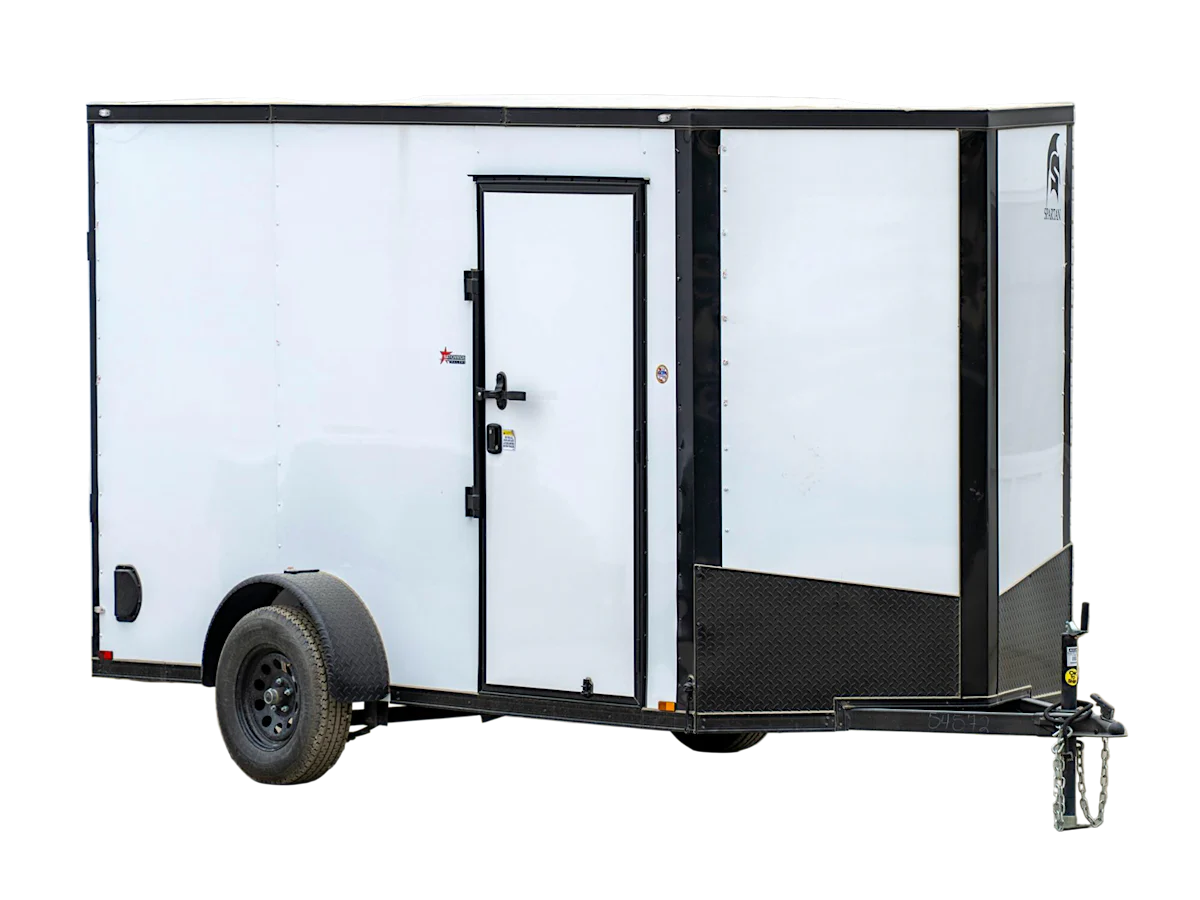 Spartan 6'x12' Single Axle Cargo Trailer (SA) - Stock #spartan-6x12-bp2b-13nb-354b-s-rrd-wt-sd32-7-blop-pf - Image 1 of 5 Spartan 6'x12' Single Axle Cargo Trailer (SA) - Stock #spartan-6x12-bp2b-13nb-354b-s-rrd-wt-sd32-7-blop-pf - Image 1 of 5