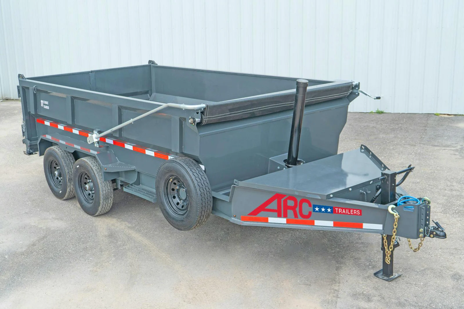 ARC bumper pull dump trailer with tarp kit