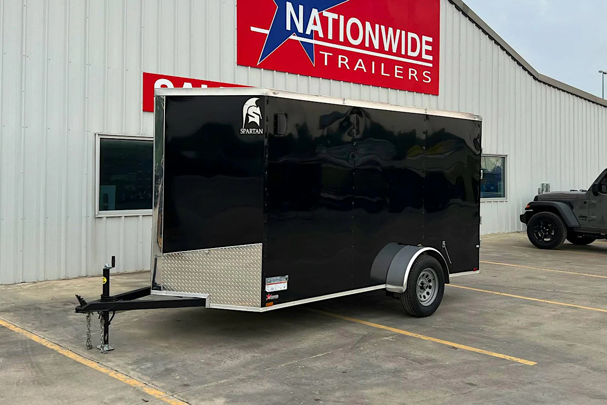 Spartan 6'x12' Enclosed Cargo Trailer w/ Rear Ramp Door (C1) - Stock #90296 - Image 1 of 3 Spartan 6'x12' Enclosed Cargo Trailer w/ Rear Ramp Door (C1) - Stock #90296 - Image 1 of 3