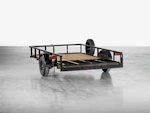 Texas Bragg 12'x77" Utility Trailer w/ 4' Gate (U2) Stock #texas-bragg-12x77-bp2b-13nb-355b-s-s4g-bk-smt-pt - Thumbnail 1