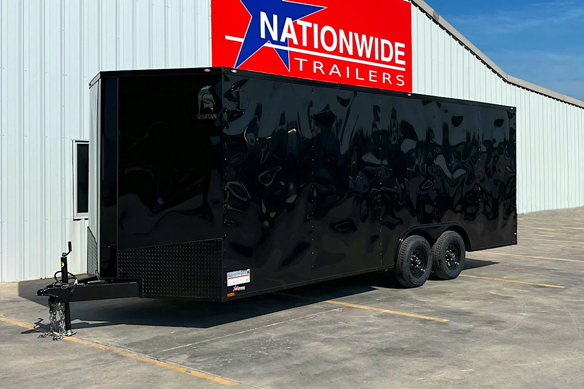 Spartan 8.5'x20' Enclosed Cargo Trailer w/ Rear Ramp Door (C2) - Stock #spartan-8-5x20-bp5b-252b-526b-s-rrd-bk-sd36-7-blop-ps - Image 1 of 7 Spartan 8.5'x20' Enclosed Cargo Trailer w/ Rear Ramp Door (C2) - Stock #spartan-8-5x20-bp5b-252b-526b-s-rrd-bk-sd36-7-blop-ps - Image 1 of 7