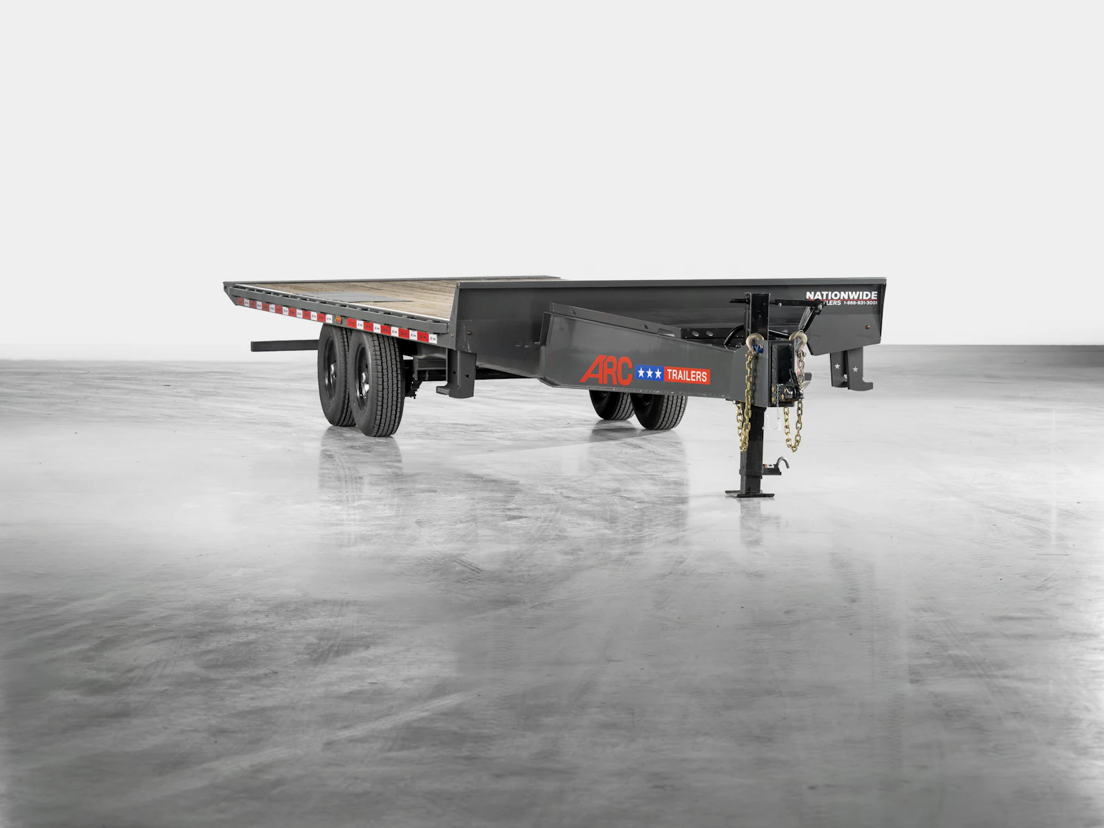 ARC Trailers Bumper Pull Tilt Deckover, studio view 1