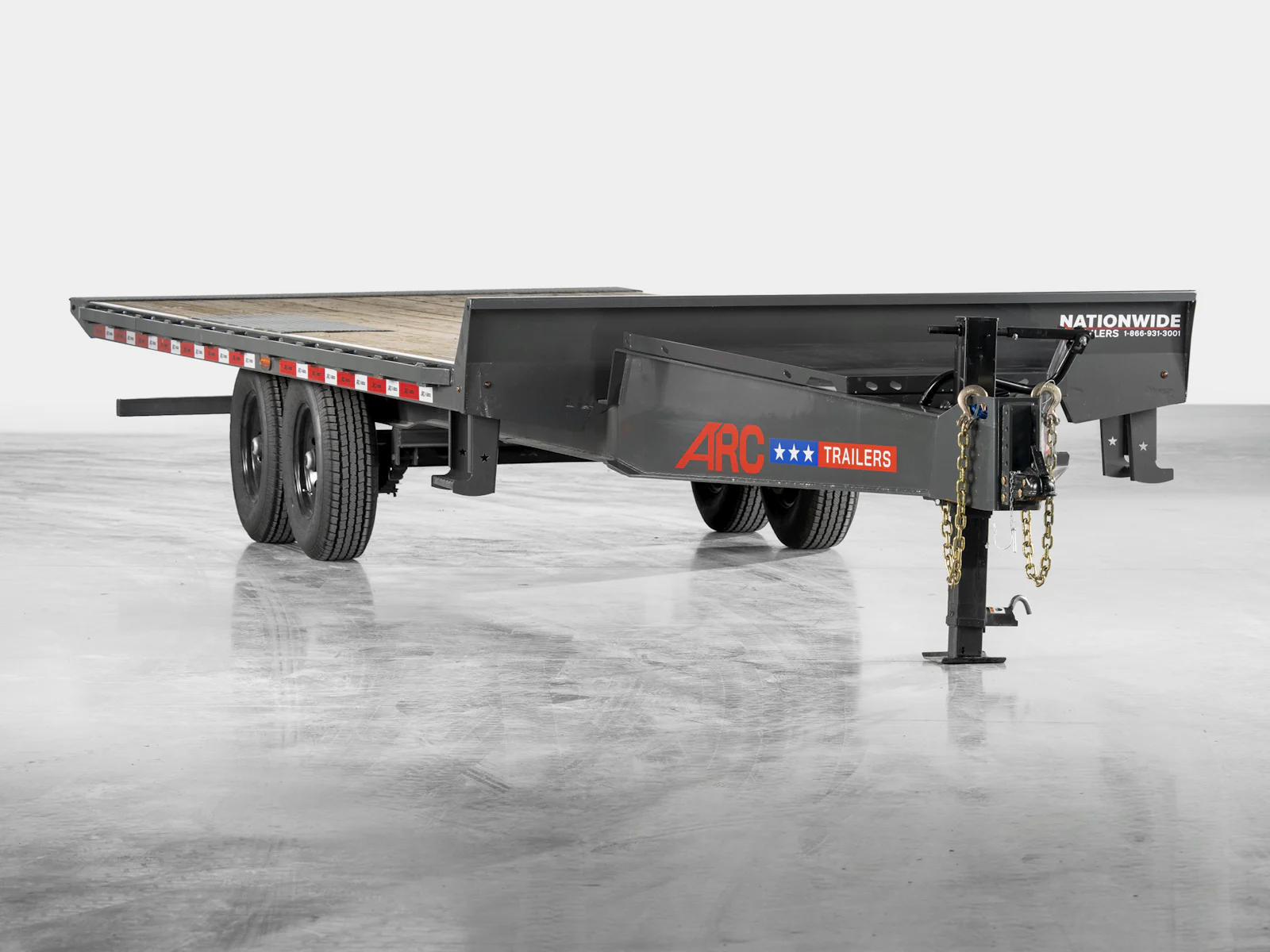 ARC Trailers Bumper Pull Tilt Deckover, studio view 1