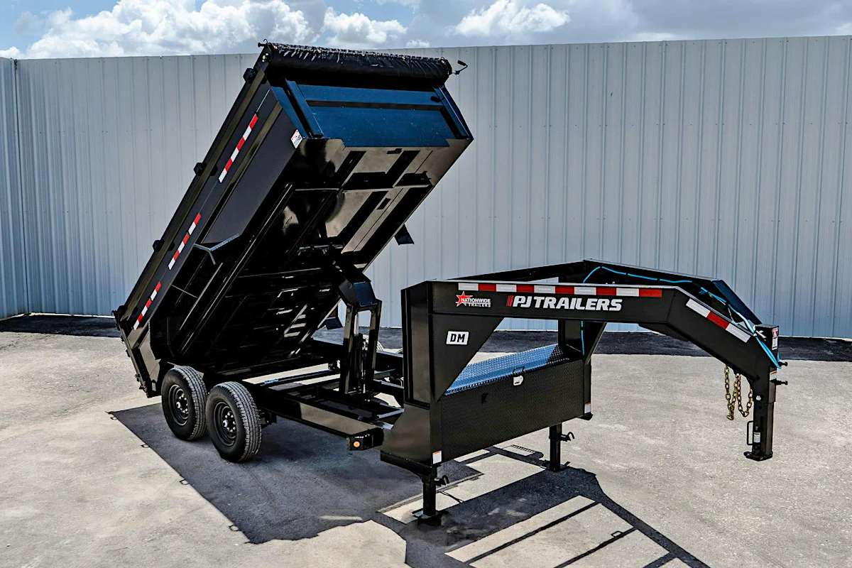 PJ Trailers 14'x83" Low Pro High Side Dump Trailer w/ 3' Sides (DM) - Stock #90865 - Image 1 of 19 PJ Trailers 14'x83" Low Pro High Side Dump Trailer w/ 3' Sides (DM) - Stock #90865 - Image 1 of 19