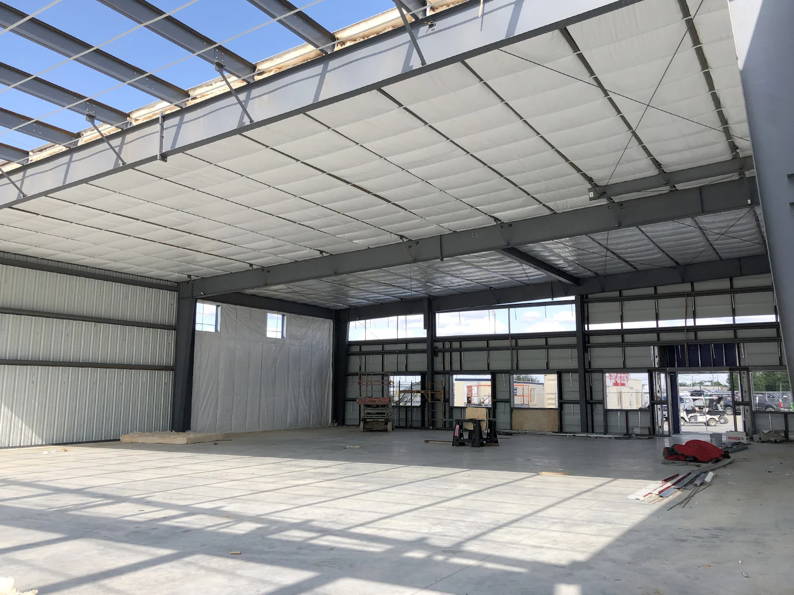 Inside the new showroom before the walls went in