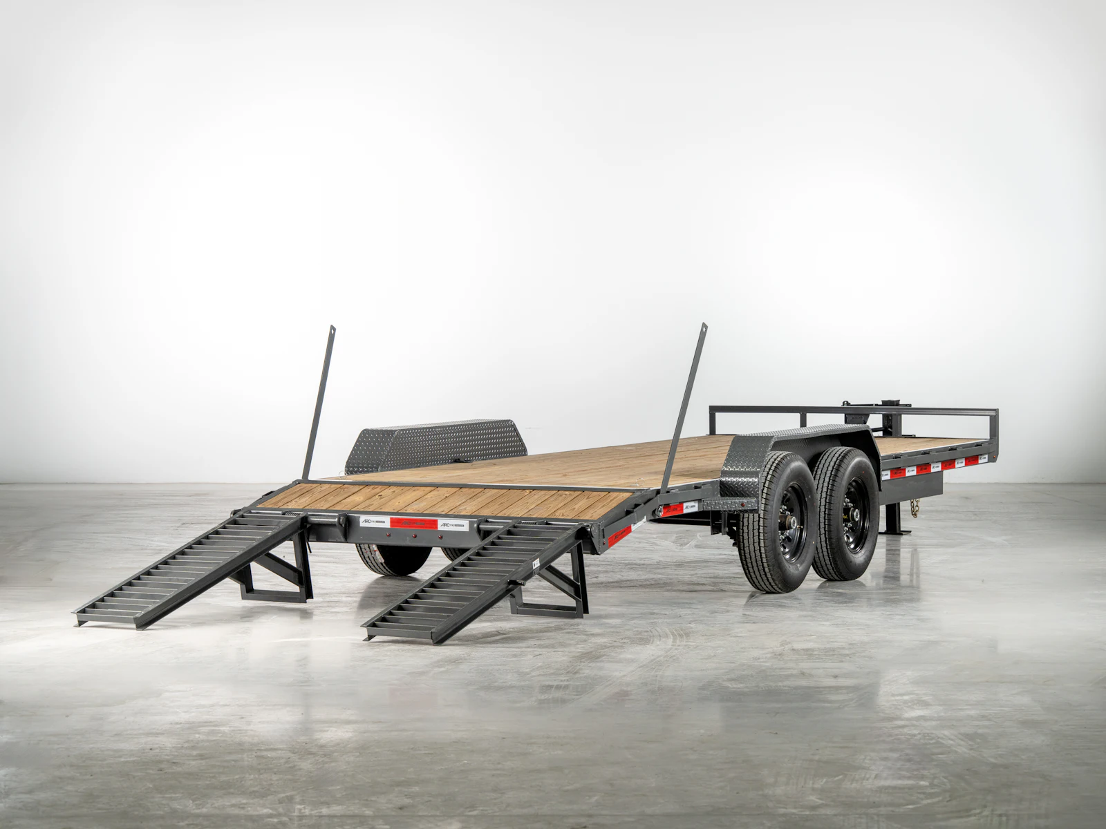 Grey ARC Trailers BEG 20-foot 14K bumper-pull equipment trailer, studio gallery image 2