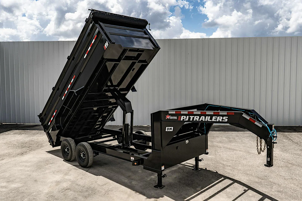 PJ Trailers 16'x83" Low Pro High Side Dump Trailer w/ 4' Sides (DM) - Stock #92572 - Image 1 of 18 PJ Trailers 16'x83" Low Pro High Side Dump Trailer w/ 4' Sides (DM) - Stock #92572 - Image 1 of 18