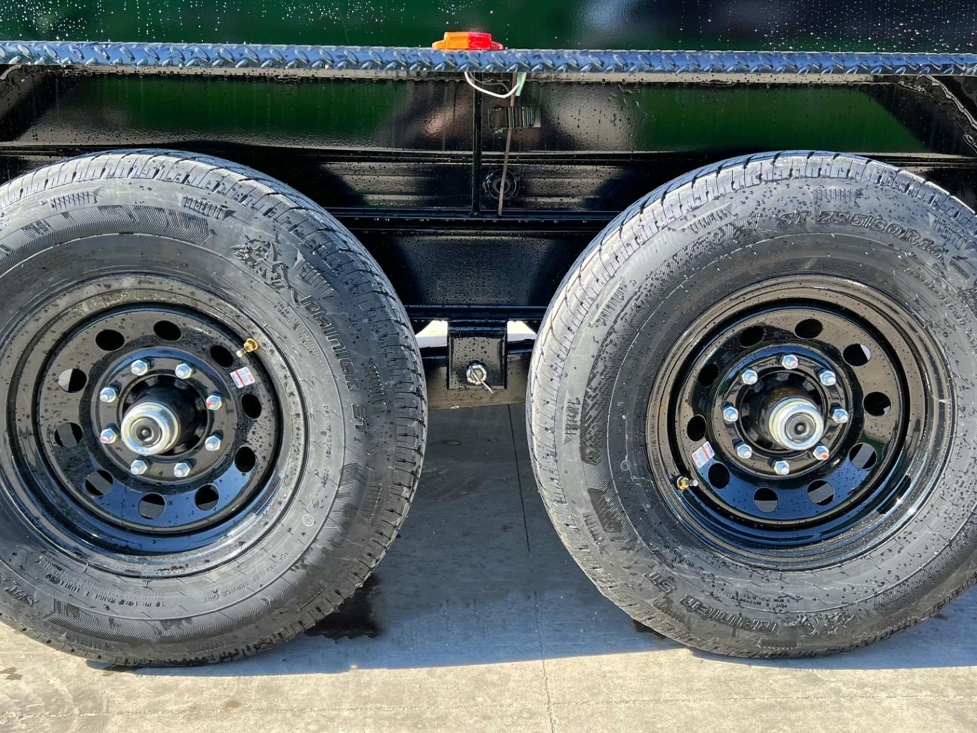 PJ Trailers 14'x83" Scissor 14K Dump Trailer w/ 48" Sides & Slide-In Ramps (D7)