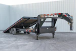 PJ Trailers 26'x102" Gooseneck Deckover Power Tilt Trailer (T8) Stock #90642 - Thumbnail 1