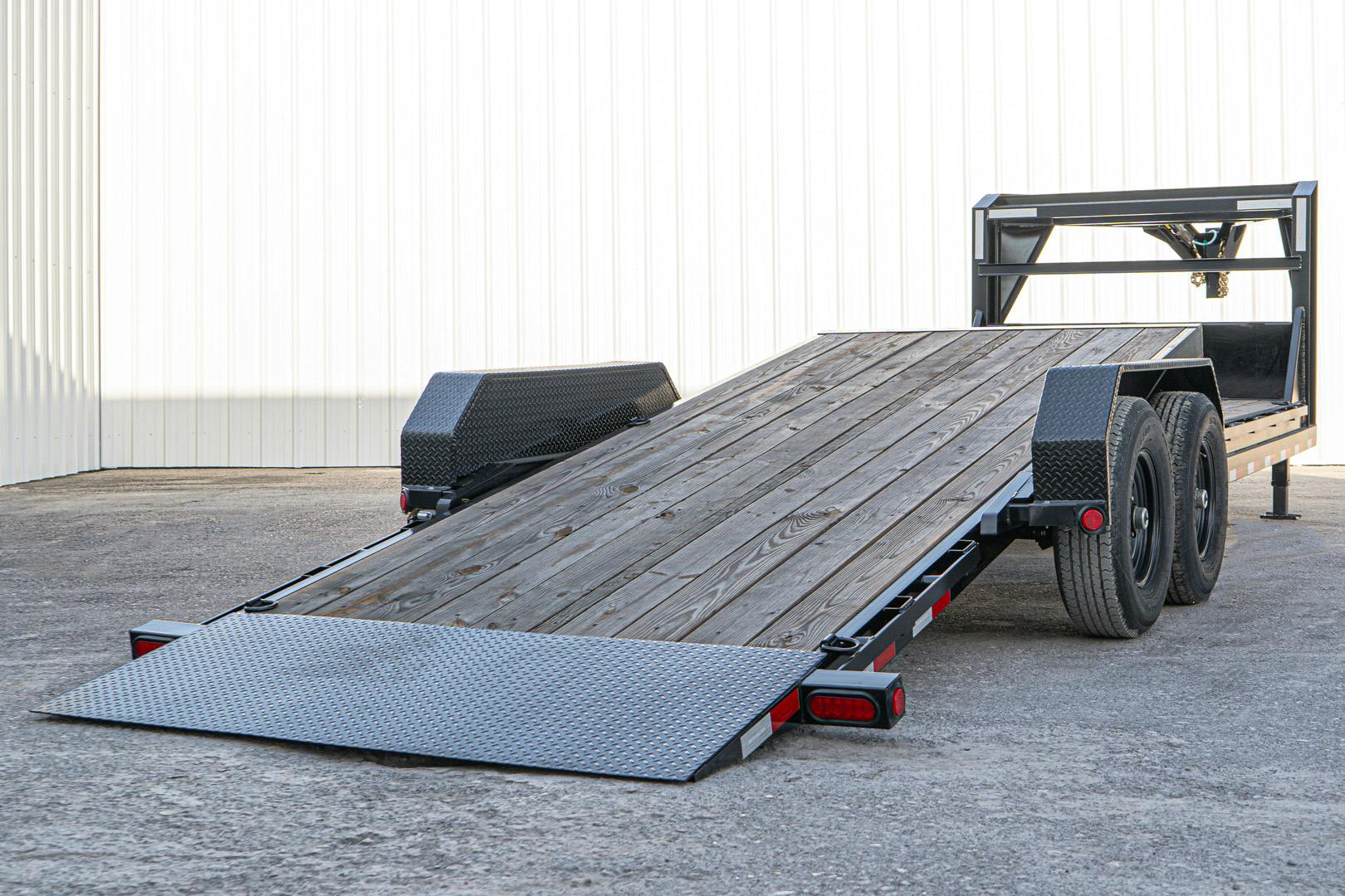 PJ Trailers 24'x82" Gooseneck 6" Channel Equipment Gravity Tilt Trailer (T6)