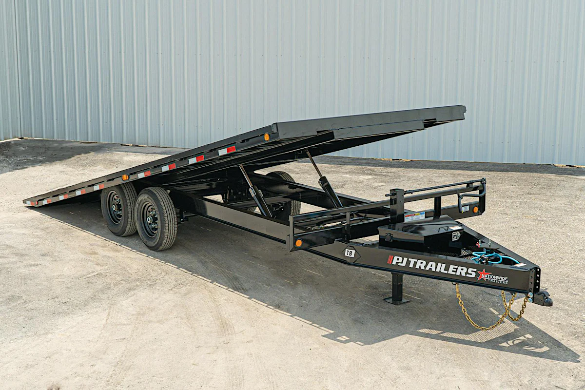 PJ Trailers 22'x102" Deckover Power Tilt Trailer (T8) - Stock #90555 - Image 1 of 11 PJ Trailers 22'x102" Deckover Power Tilt Trailer (T8) - Stock #90555 - Image 1 of 11