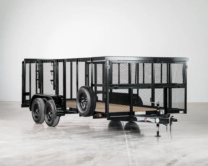 Texas Bragg Landscape Trailer with 4 ft Sides, studio view 4