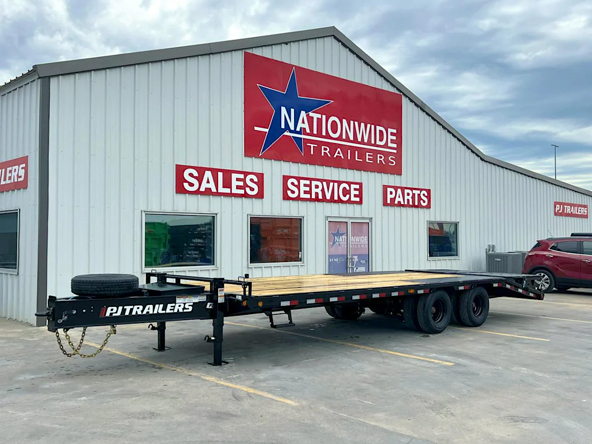 PJ Trailers 25'x102" Low Pro Pintle Flatbed Trailer w/ Duals (PL) - Stock #90741 - Image 1 of 8 PJ Trailers 25'x102" Low Pro Pintle Flatbed Trailer w/ Duals (PL) - Stock #90741 - Image 1 of 8