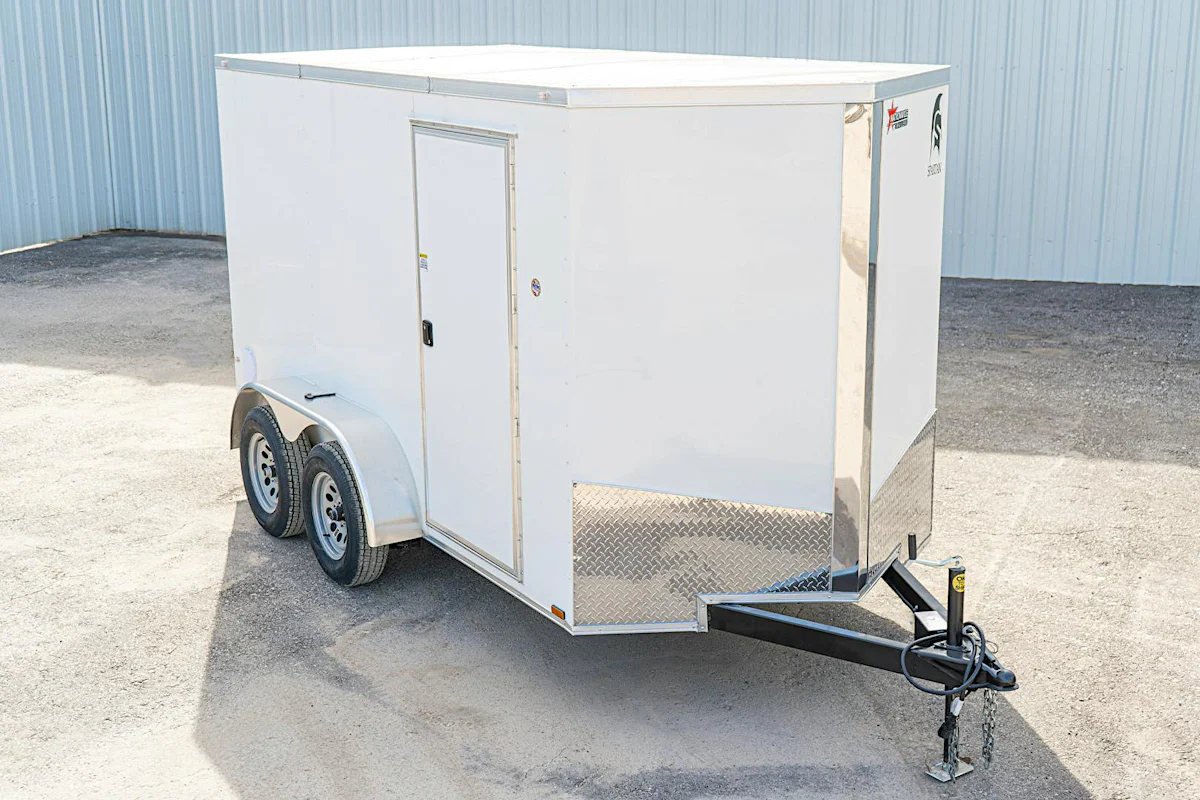 Spartan 6'x12' Enclosed Cargo Trailer w/ Rear Ramp Door (C2) - Stock #90395 - Image 1 of 10 Spartan 6'x12' Enclosed Cargo Trailer w/ Rear Ramp Door (C2) - Stock #90395 - Image 1 of 10