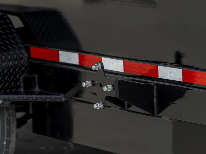 Texas Pride 14'x83" Bumper Pull Dump Trailer w/ 36" Sides, side rail detail view