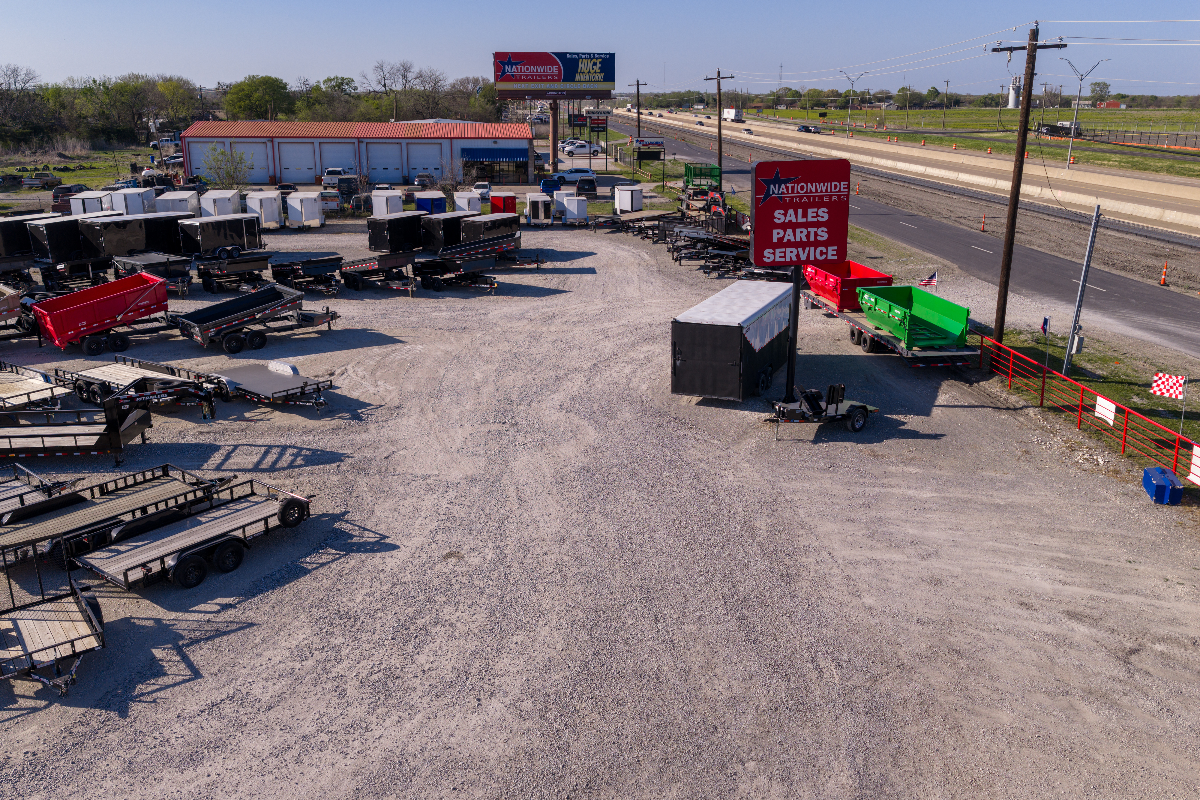 Aerial view of the Nationwide Trailers Van Alstyne dealership
