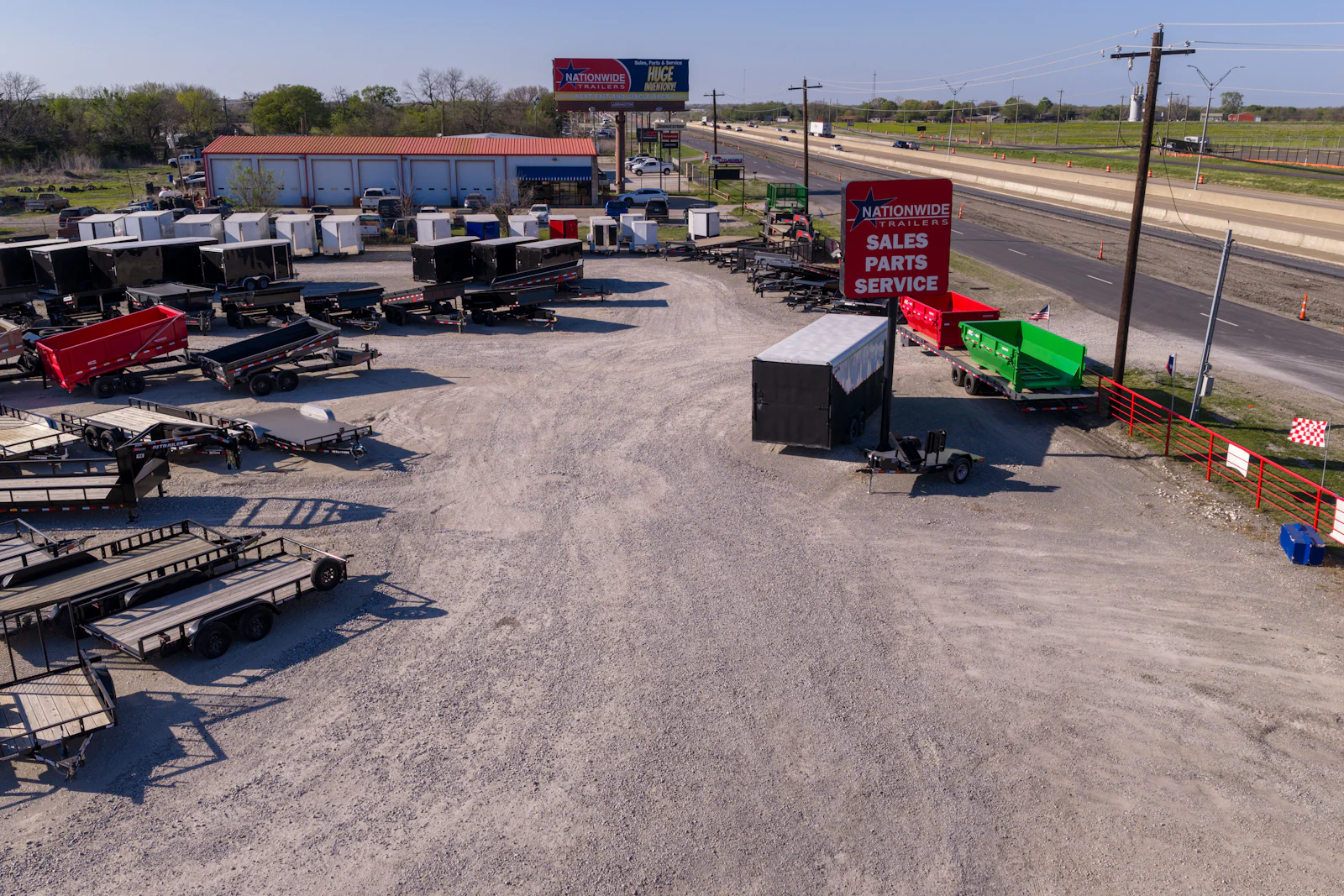 Aerial view of the Nationwide Trailers Van Alstyne dealership