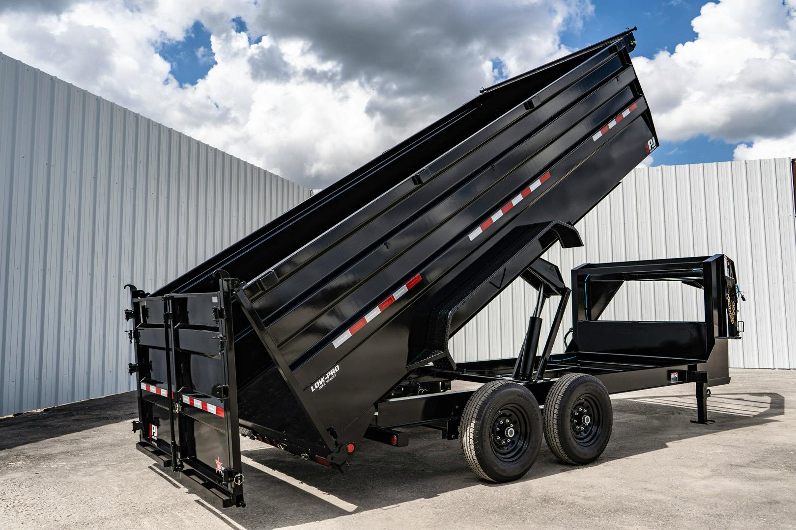PJ Trailers 14'x83" Low Pro High Side Dump Trailer w/ 4' Sides (DM)