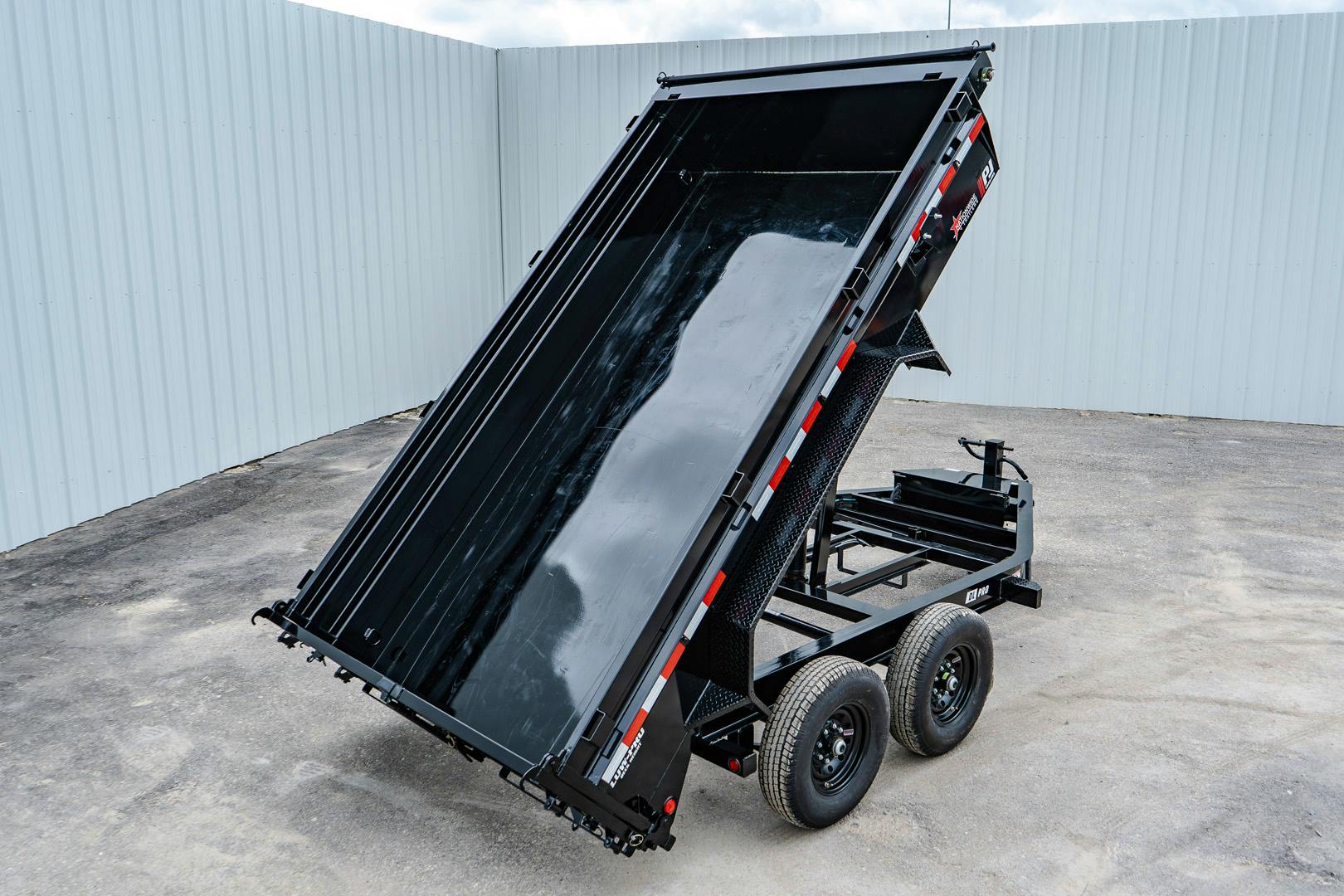 PJ Trailers 12'x83" Low Pro Dump Trailer w/ 2' Sides (DL)
