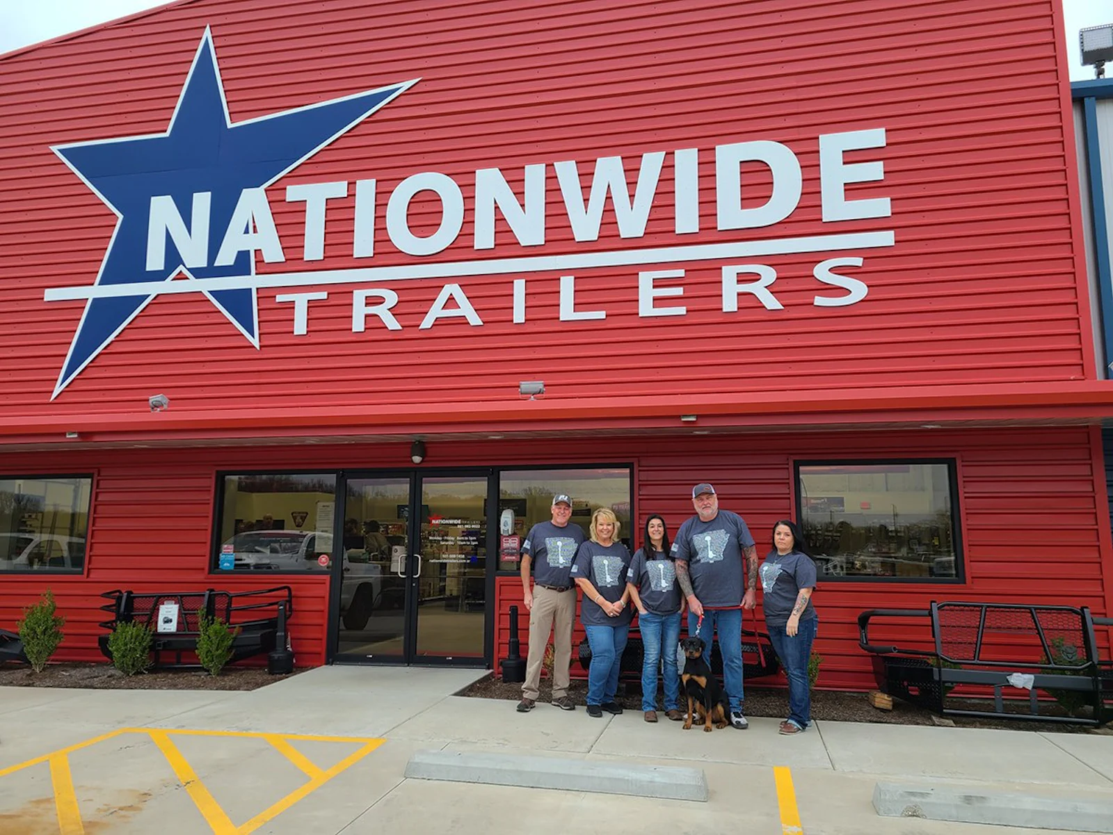 The Little Rock crew under the new Nationwide Trailers signage