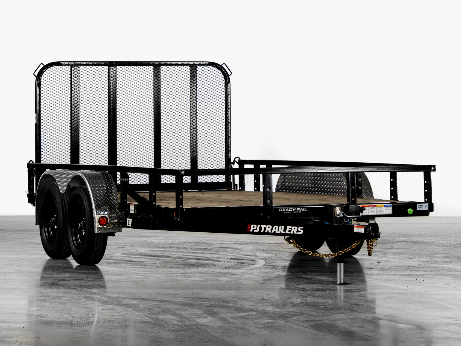 PJ Trailers 83 in Tandem Axle Channel Utility, studio view 1