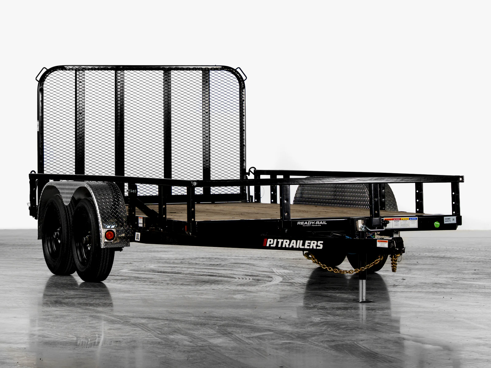 PJ Trailers 83 in Tandem Axle Channel Utility, studio view 1
