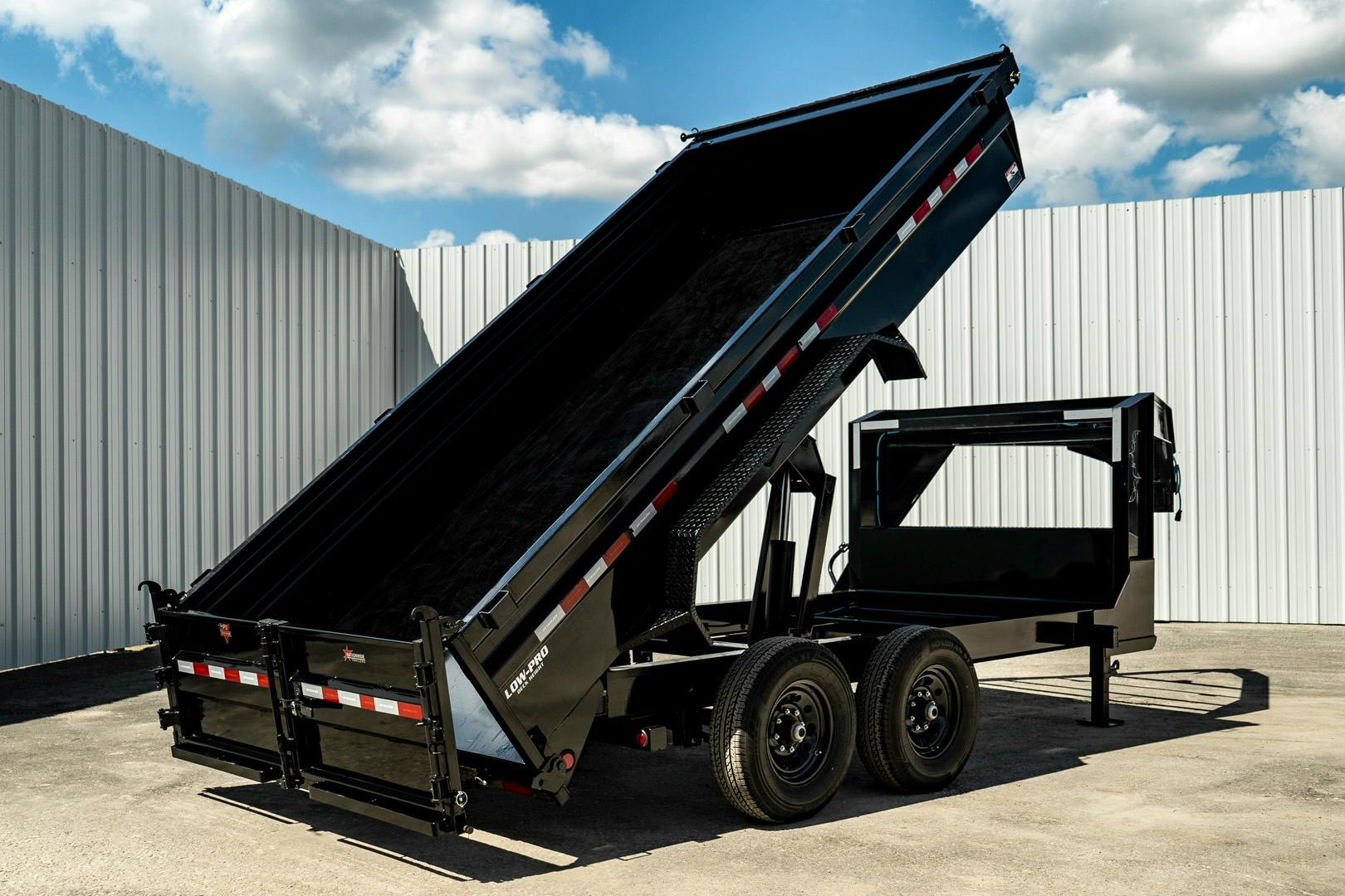 PJ Trailers 14'x83" GN Low Pro Dump Trailer w/ 2' Sides (DL)