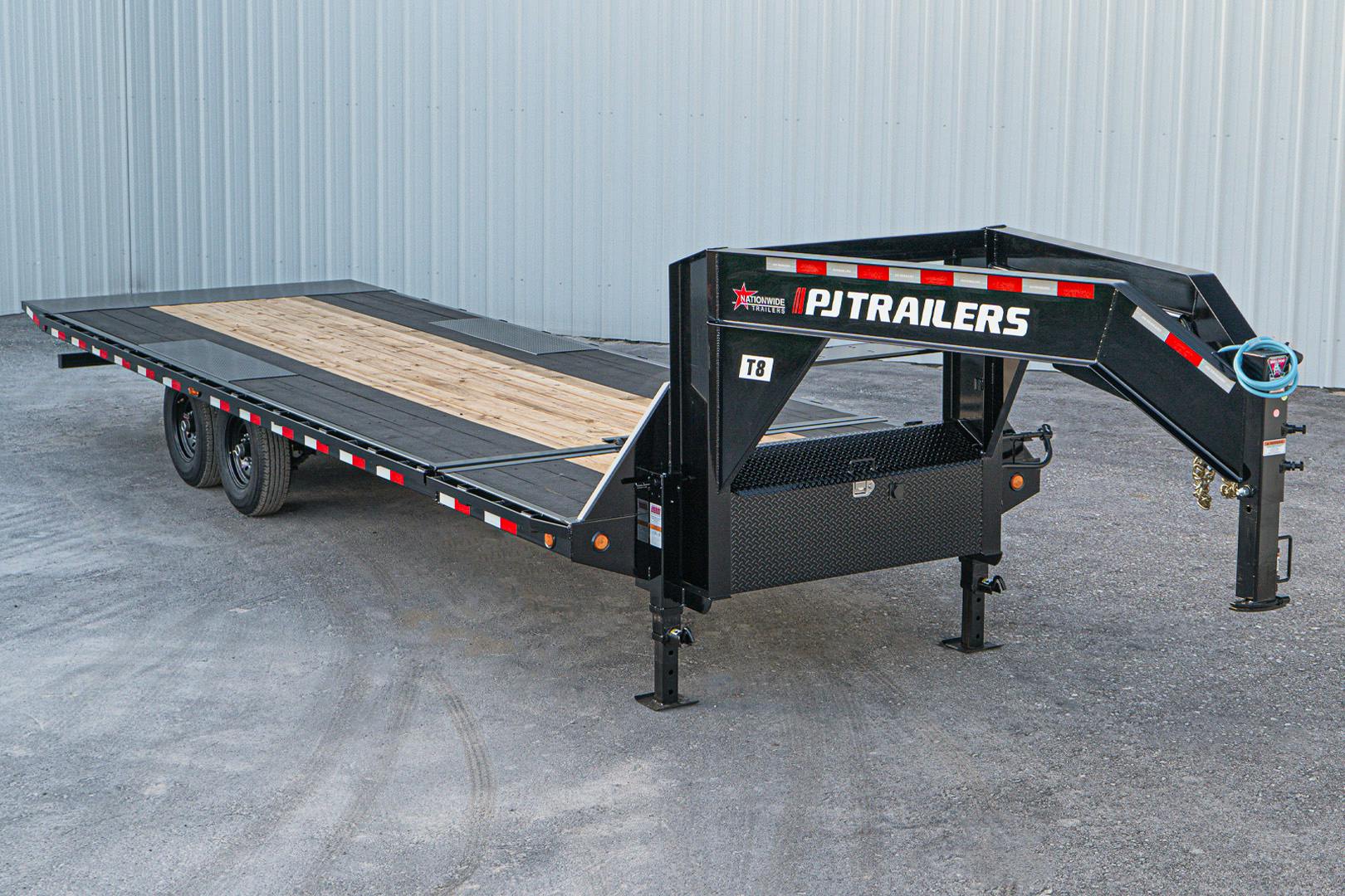 PJ Trailers 26'x102" Gooseneck Deckover Power Tilt Trailer (T8)