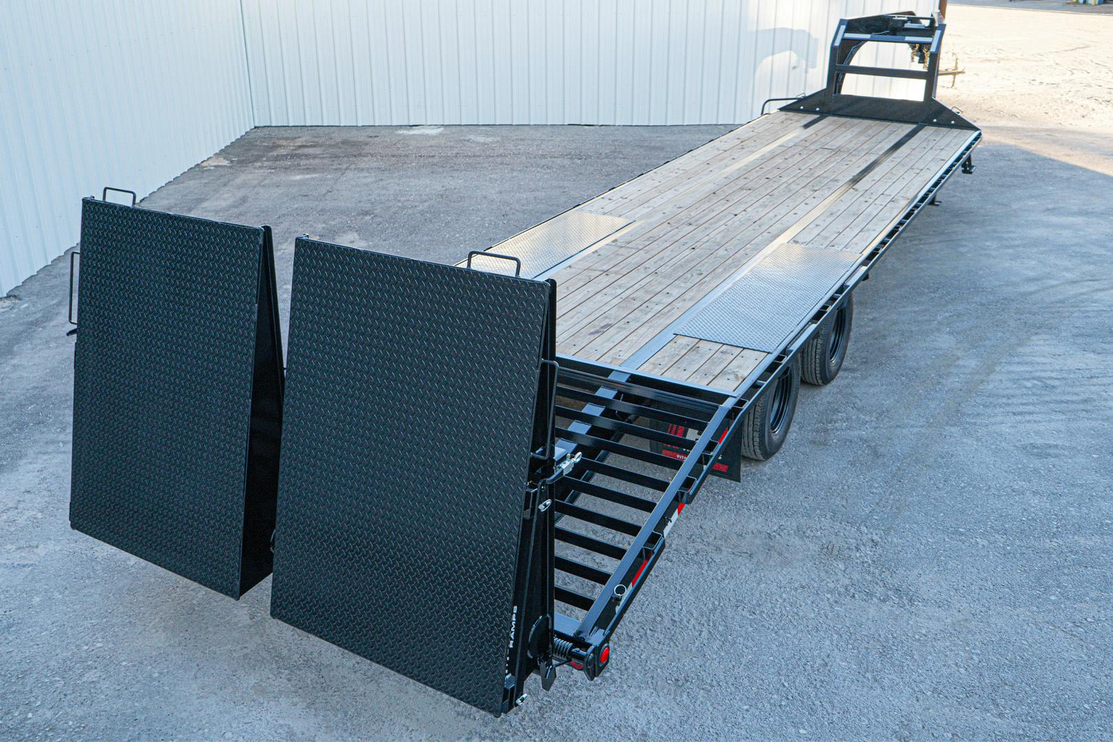 PJ Trailers 32'x102" Gooseneck Low Pro Flatbed Trailer w/ Duals (LD)