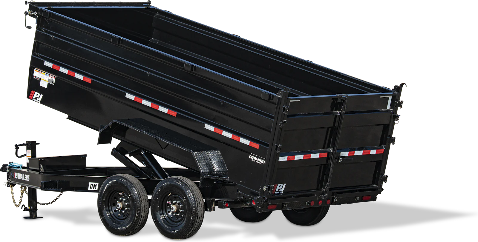 PJ Trailers DM high-side dump trailer with raised bed